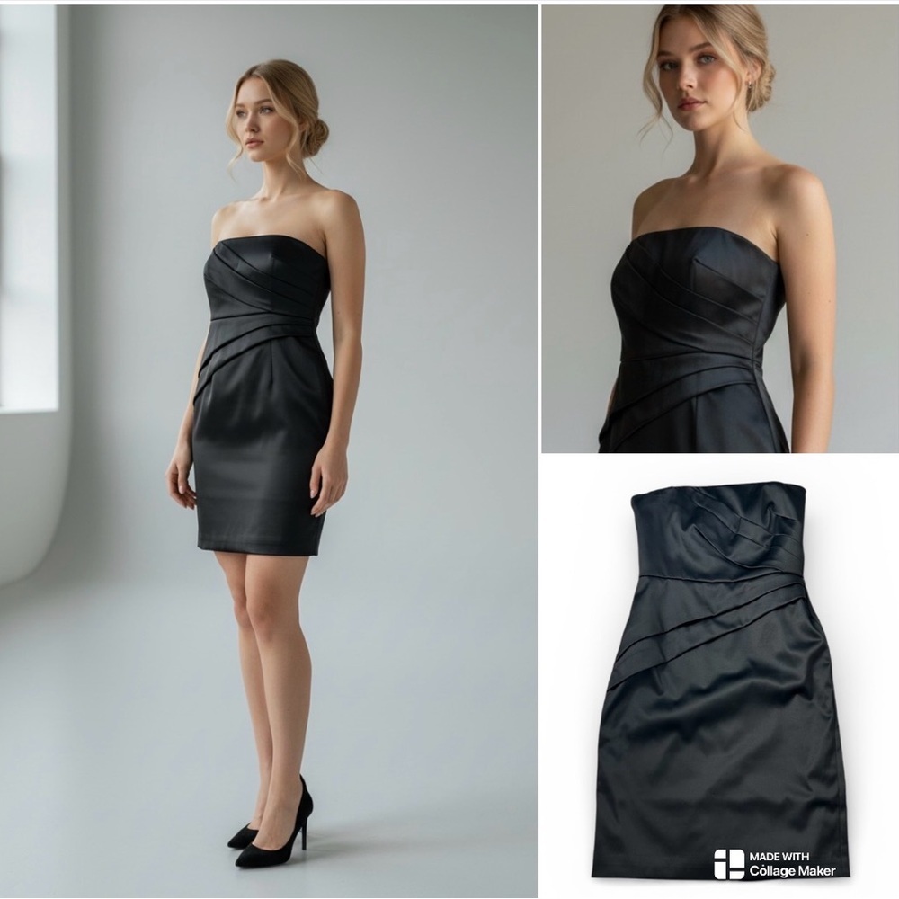 White House Black Market Strapless Black Dress